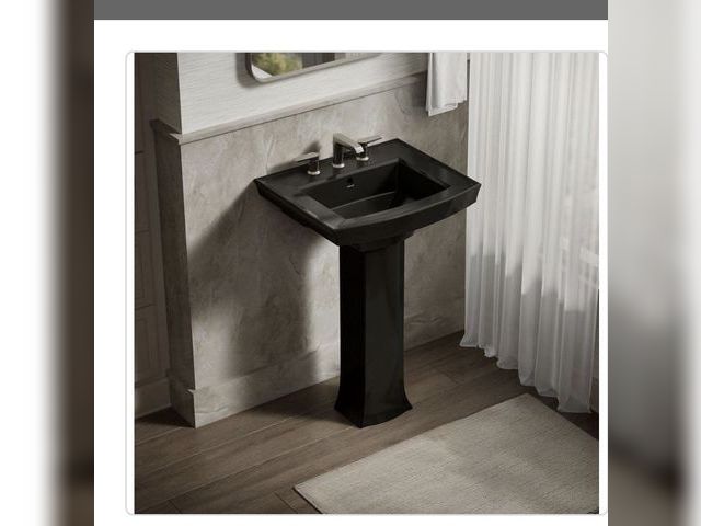 Lot 96-198325 - Archer 24 in. × 11.94 in.
Pedestal Bathroom Sink in Black Black Vitreous China SINK TOP ONLY New