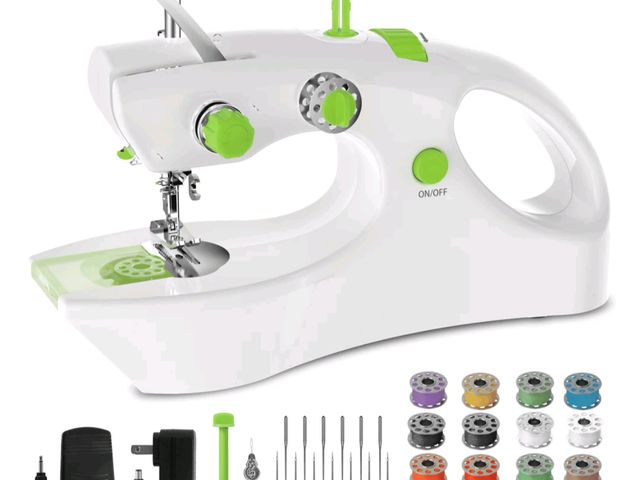 Lot 96-232728 - BCOOSS Handheld Sewing Machine for Beginners, Portable Mini Hand Sewing Machine for Quick Stitching ...