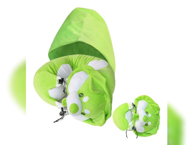 Lot 96-193089 - EZZNTIAL Corgi Convertible Travel Pillow - Stuffable Neck Support &amp; Hidden Hood Cap, Ultra-Soft ...