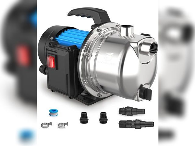 Lot 96-180535 - FLUENTPOWER 1.5HP Portable Garden Transfer Pump, 1200GPH Electric Sprinkler Booster Pump, Shallow We...