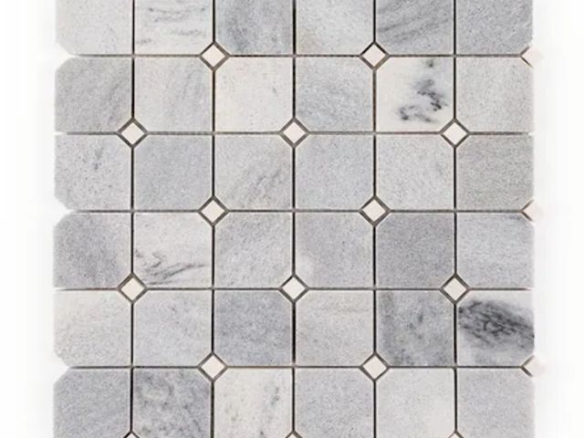 Lot 96-169002 - 28.14sq ft of Jeffrey Court
Fortune Grey 11.625 in. x 11.625 in. Polished White/Grey Squares Marble ...