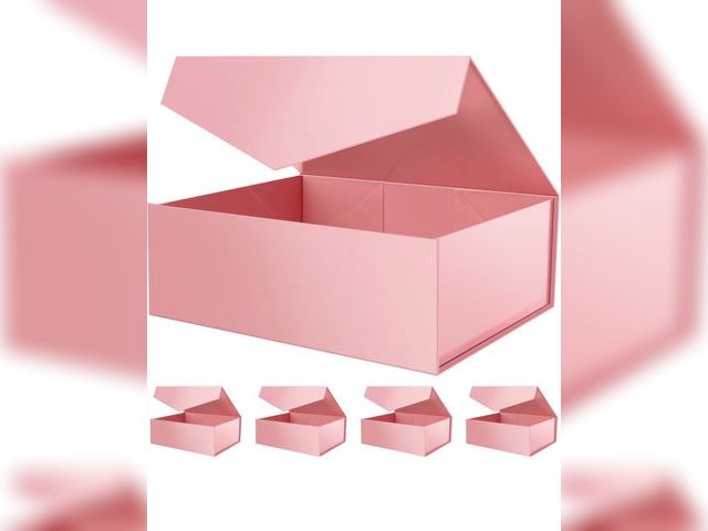 Lot 96-208362 - ROSEGLD 5 Extra Large Gift Boxes 20x16x7.2 Inches, Giant Pink Magnetic Gift Boxes with lids for Pres...
