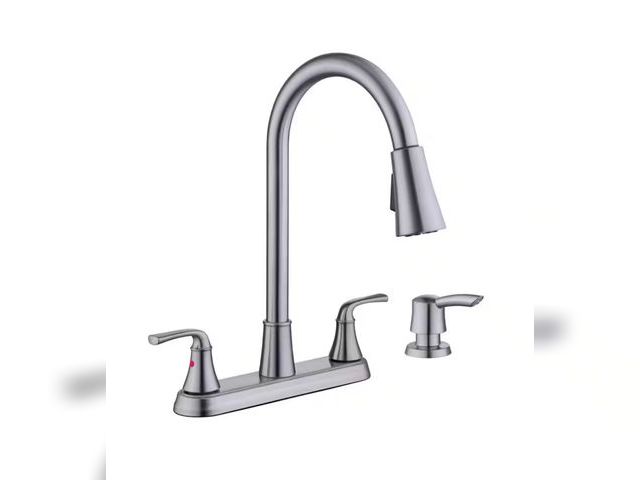 Lot 96-179715 - Glacier Bay
Sadira Double Handle Pulldown Sprayer Kitchen Faucet with Soap Dispenser in Stainless St...