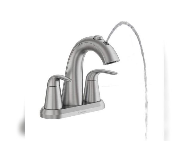 Lot 96-190113 - Glacier Bay
Nadina 4 in. Centerset Double Handle Bathroom Fountain Faucet in Brushed Nickel
New
MSRP...