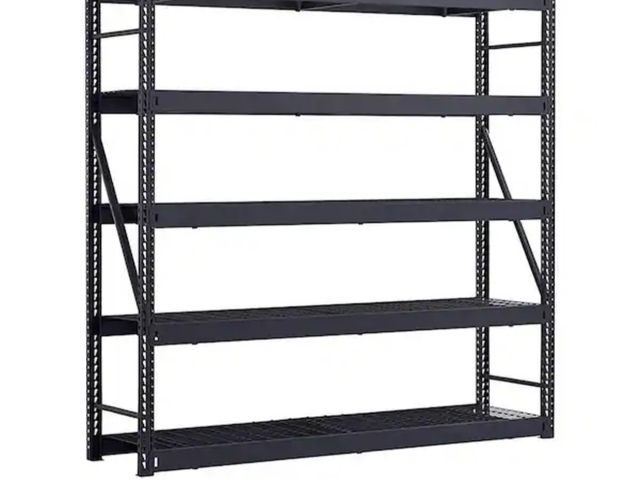 Lot 96-232438 - Husky 5-Shelf Metal Industrial Duty Freestanding Garage Storage Shelving Unit in Black (90 in. W x 9...