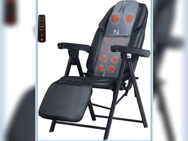 Lot 96-172258 - Foldable Electric Massage Chair with Heat FR-M25D Full Body Massage Portable Adjustable Backrest Hei...