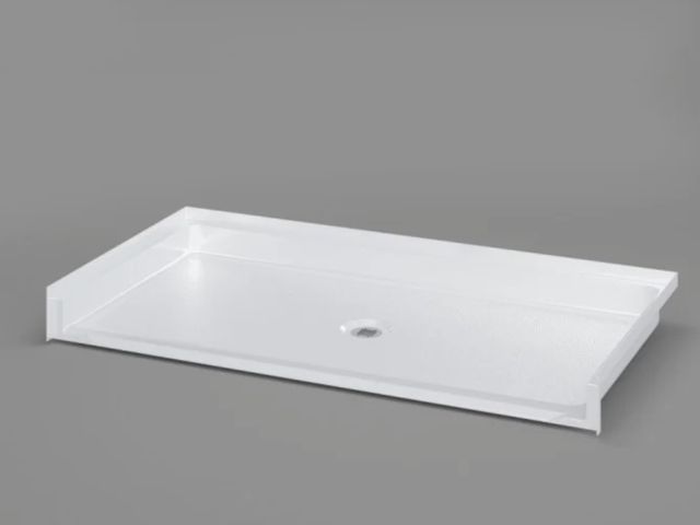 Lot 96-225903 - DreamLine SlimLine 60 in. x 36 in. Single Threshold Alcove Shower Pan Base in White with Center Drai...