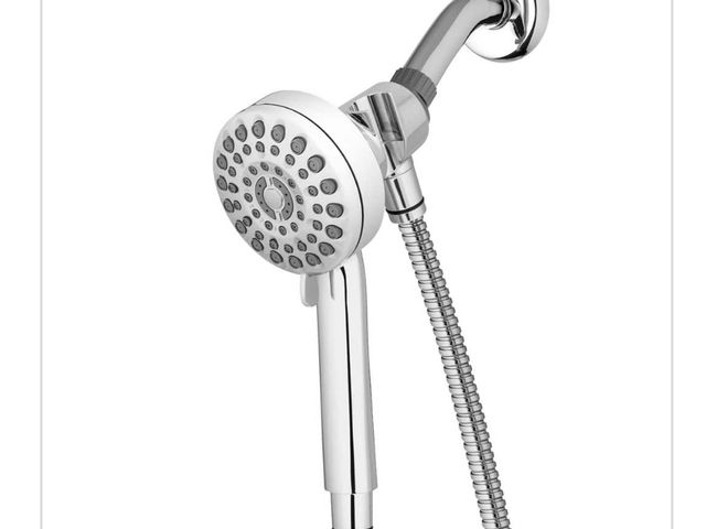 Lot 96-179863 - Waterpik DualDock Multi-Height 7-Spray Wall Mount Handheld Shower Head with PowerPulse Massage 1.8
G...