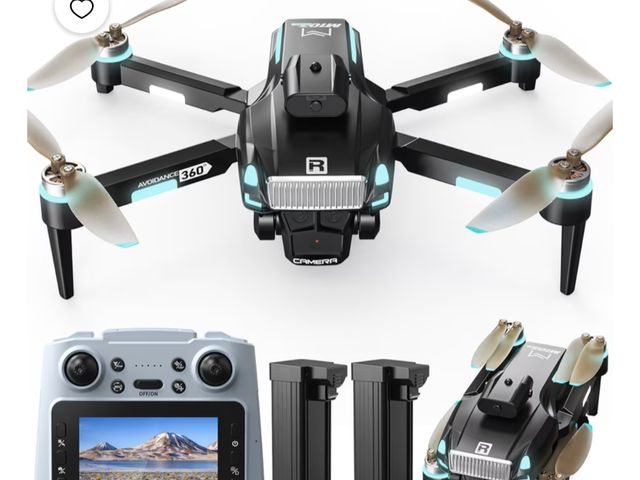 Lot 96-230874 - Wefone Camera Drone with Remote Screen, M107 Foldable Quadcopter, Optical Flow, Brushless Motor, Obs...