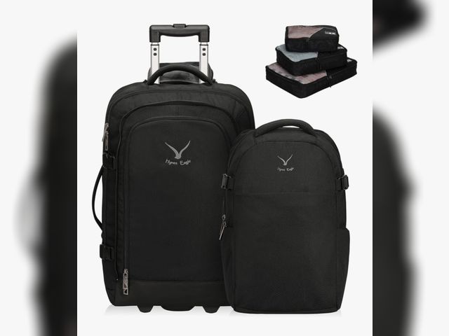 Lot 96-166035 - Hynes Eagle 2 in 1 Travel Backpack 22 inches Carry on Luggage 63L Rolling Backpack for Men Women wit...