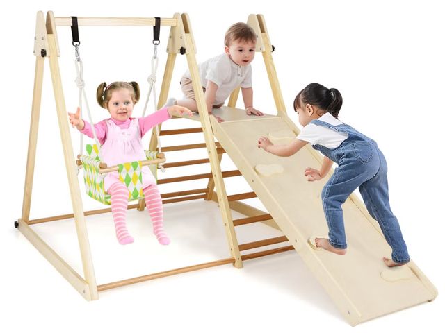 Lot 96-197585 - Costway Climbing Toy Indoor Jungle Gym for Small Children. Open box, loose hardware.