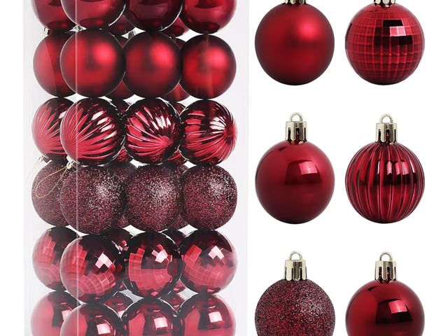 Lot 96-190968 - TranquilBliss 36 Pcs-1.57" Christmas Ball Ornaments, Shatterproof Hanging Balls, Tree Decorations fo...