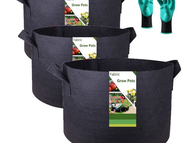 Lot 96-190098 - 3-Pack 75 Gallon Thickened Plant Grow Bags Large (34x20 in) Heavy Duty Garden Bag Fabric Plant Pots ...