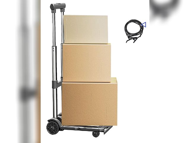 Lot 96-195600 - Hand Cart - 220 LB Capacity Rolling Wheels Portable Trolley,Adjustable Height Hand Trucks Heavy Duty...