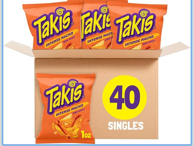 Lot 96-198010 - Takis Intense Nacho 40 pc / 1 oz Multipack - Cheddar Cheese Flavored Non-Spicy Rolled Tortilla Chips...