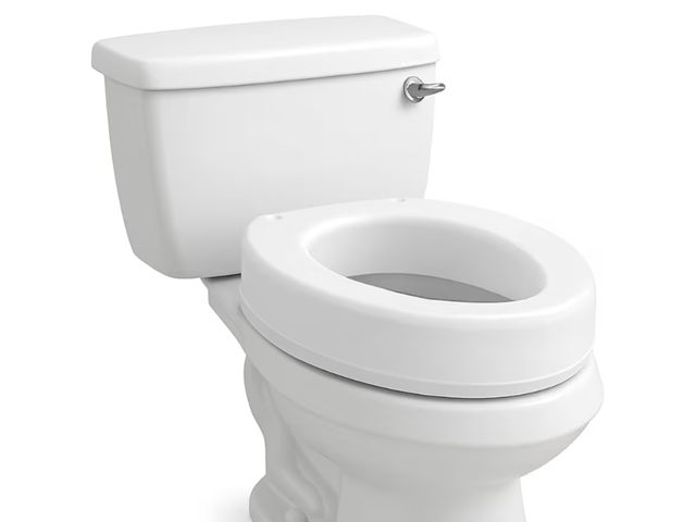 Lot 96-180567 - Carex Toilet Seat Riser, Elongated Raised Toilet Seat Adds 3.5 inches to Toilet Height, for Assistan...