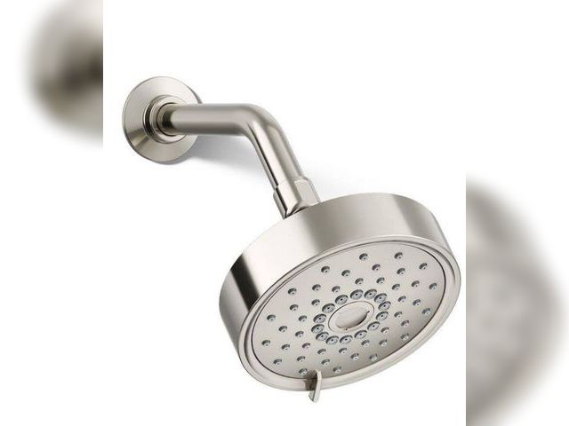 Lot 96-166907 - Purist 3-Spray Patterns 5.5 in. Single 2.5 GPM Wall Mount Fixed Shower Head in Vibrant Polished Nick...