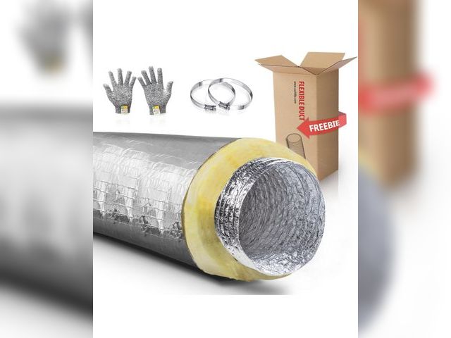 Lot 96-187461 - 4 Inch Insulated Flexible Duct,HVAC Insulation Duct,25 Feet Insulated Duct, 4 in Insulated Duct Hose...