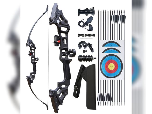 Lot 96-176700 - Archery Bow Set Recurve Bow and Arrow Adult Set 51" Training Bow Takedown 30 40 50lb Long Bows for H...