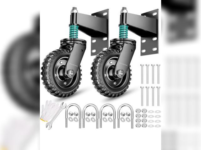 Lot 96-176928 - Gate Wheel, 6 Inch Wheel Diameter, Heavy Duty Spring-Loaded Caster for Metal Tube &amp; Large Wooden...
