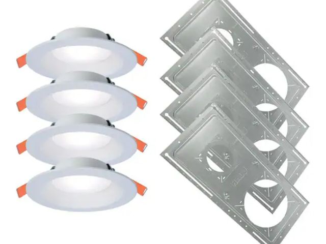 Lot 96-163326 - HALO
6 in. Selectable CCT Regressed Canless Integrated LED Downlight with New Construction Smashplat...