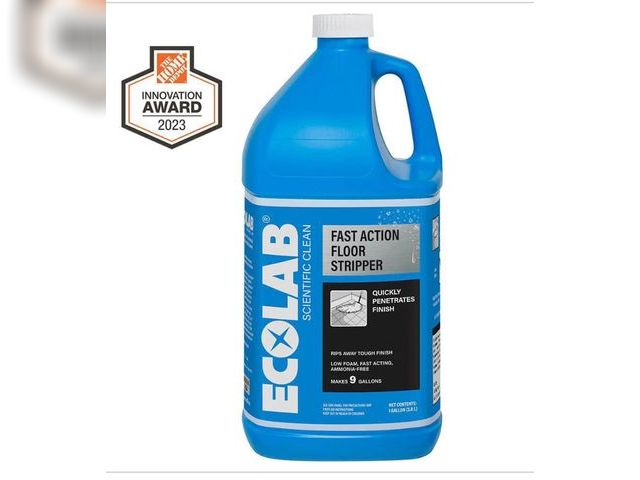 Lot 96-179437 - ECOLAB 1 Gal. Fast Action Floor Stripper Concentrate; Removes Heavy Build Up on Vinyl, Epoxy and Con...