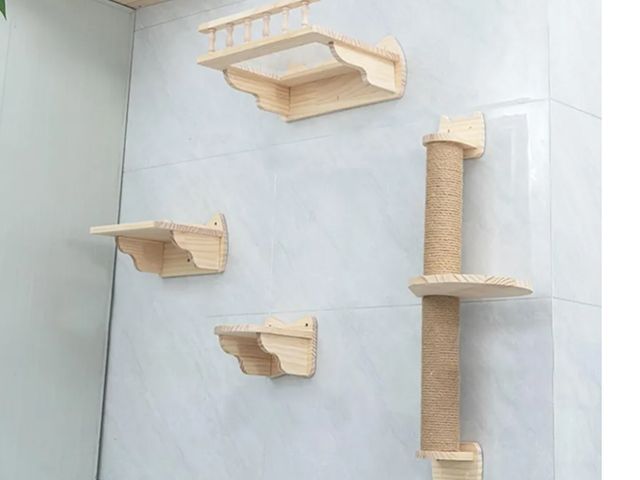 Lot 96-174317 - Wall Mounted Cat Tree, Furniture Set, Shelves and Perches for Wall, Climbing Shelf, Scratching Post ...
