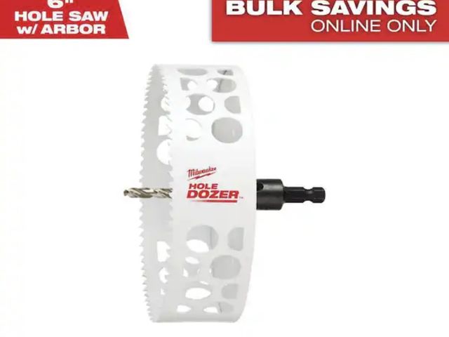 Lot 96-221988 - Milwaukee 6 in. Hole Dozer Bi-Metal Hole Saw with 3/8 in. Arbor and Pilot Bit Unused