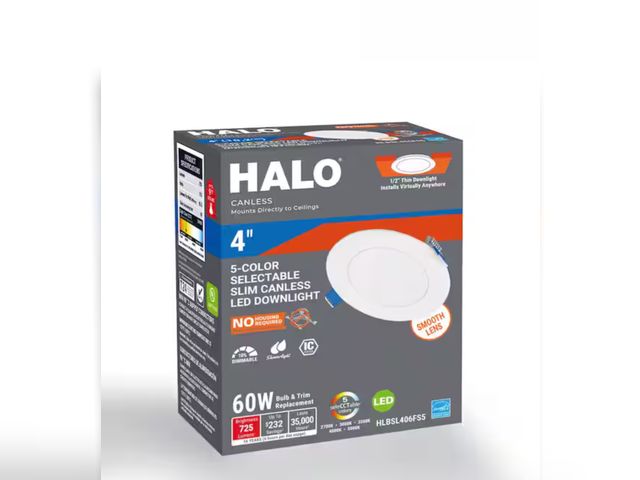 Lot 96-162479 - HALO HLBSL 4 in. Can Less Integrated LED, 600 Lumens, 5CCT, White New