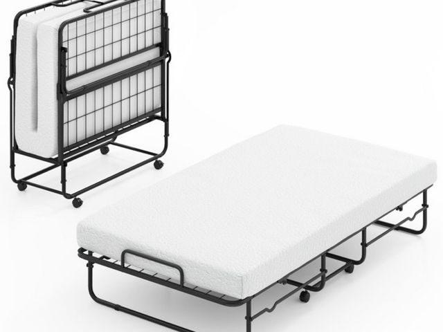 Lot 96-227106 - Costway Folding Bed with Mattress Cot  Rolling Guest Bed with Space Saving
lightly used