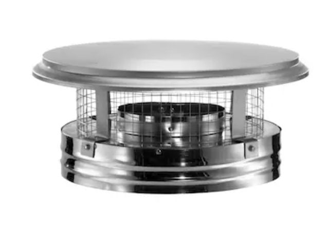 Lot 96-191062 - DuraVent DuraPlus 15 Inch Triple Wall Stainless Steel Round Chimney Cap with Removable Screws and Sp...