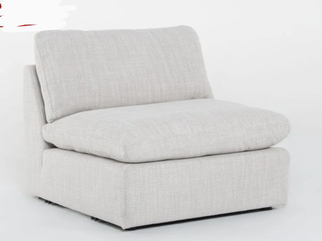 Lot 96-189061 - White Fabric Modular Armless Chair New, may vary slightly from stock image