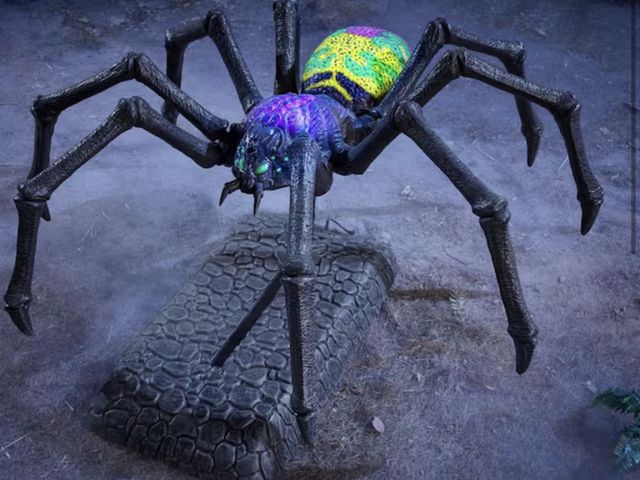 Lot 96-232370 - Home Accents Holiday 6 FT Wicked Woods Animated LED Creeping Spider MSRP $249 New