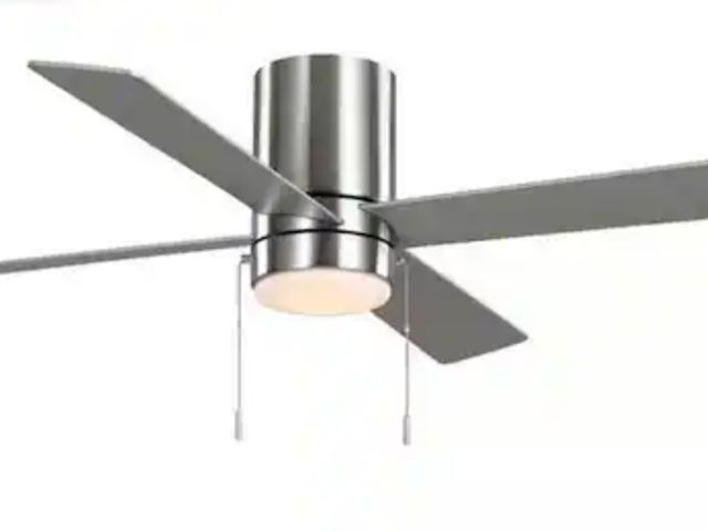 Lot 96-173828 - Hampton Bay
Scenic 52 in. Integrated LED Indoor Brushed Nickel Hugger Ceiling Fan with Reversible Mo...