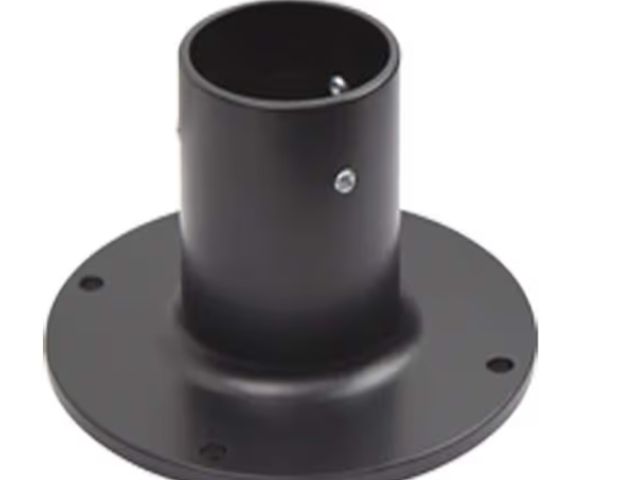 Lot 96-111414 - Solus SB-2403 Outdoor Surface Mount Lamp Post Base – Light Duty Black Aluminum Base for 3" Poles – M...