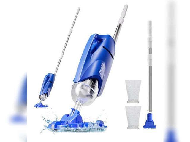Lot 96-165057 - Handheld Pool Vacuum Cleaner for Above Ground &amp; Inground Pools - Cordless Pool Cleaner w/18.5GPM...