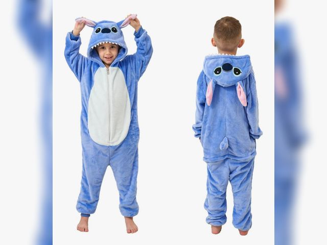 Lot 96-200882 - Stitch Blue Children's Cosplay One Piece Pajamas New