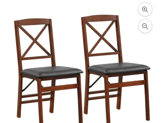 Lot 96-192277 - Costway 2 Pack Folding Dining Chairs Foldable Chairs with PVC Padded Seat &amp; High Backrest MSRP $...