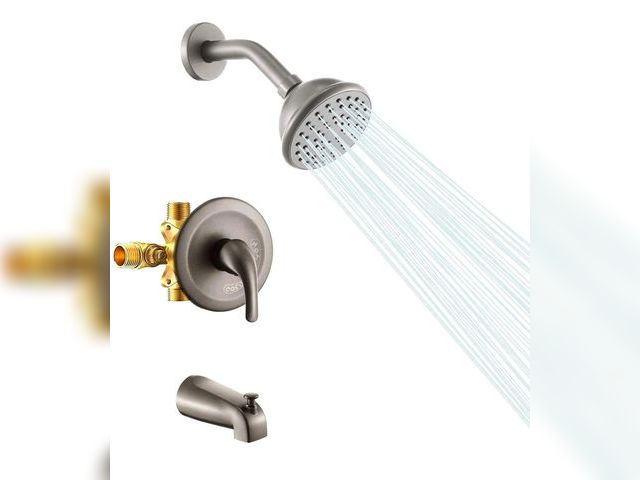 Lot 96-173518 - Brushed Nickel 4 Inch Shower Faucet wih Tub Spout Combo
New