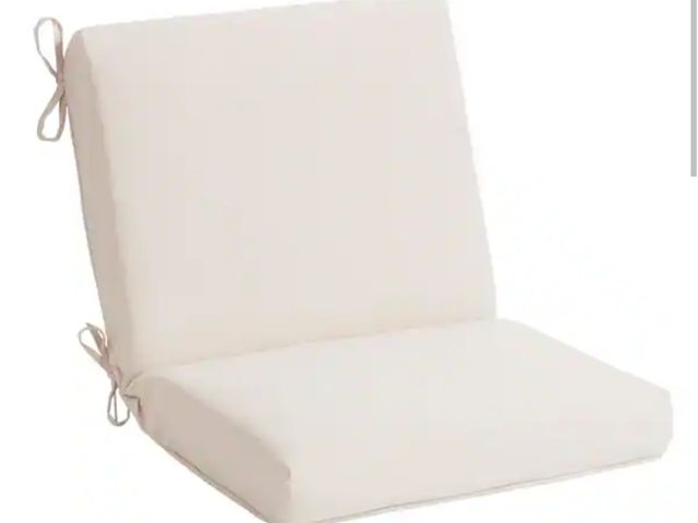 Lot 96-232544 - Hampton Bay 20 in. W x 17 in. D CushionGuard Mid Back Dining Chair Outdoor Cushion in Almond Biscott...