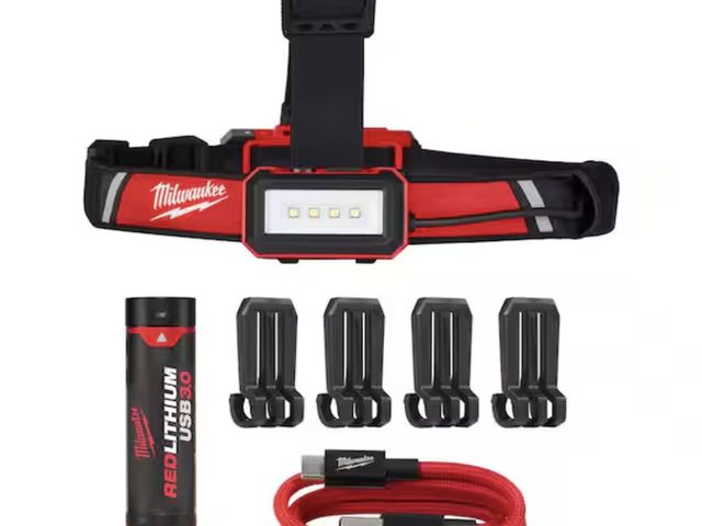 Lot 96-211357 - Milwaukee 600 Lumens LED REDLITHIUM USB Low-Profile Hard Hat Headlamp Unused