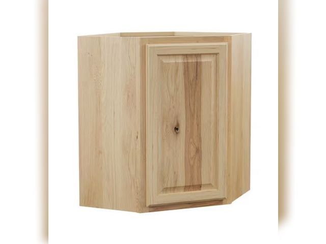 Lot 96-232384 - Hampton Bay Hampton 24 in. W x 12 in. D x 30 in. H Assembled Diagonal Corner Wall Kitchen Cabinet in...