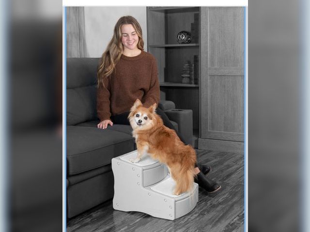 Lot 96-173539 - Pet Gear Easy Step II Pet Stairs, 2 Step for Cats/Dogs up to 75-pounds, Portable, Removable Washable...