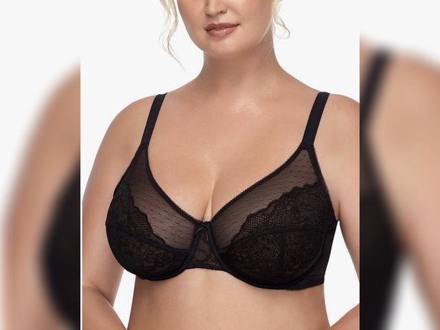 Lot 96-180123 - HSIA Minimizer Bras for Women Enchante Full Coverage Underwire Bras Plus Size Lifting Floral Lace Br...