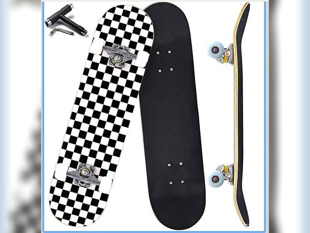 Lot 96-177791 - Pro Complete Skateboards for Beginners Girls Boys Kids Youths Teens Adults 31"x8" Skate Boards 7 Lay...