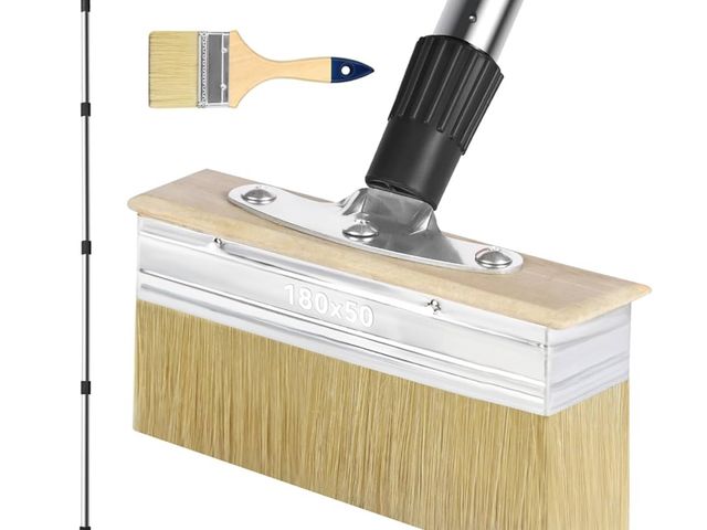 Lot 96-170639 - Deck Stain Brush with Long Handle, 60" Extension Pole Deck Stain Applicator, 6” Wide Deck Paint Brus...