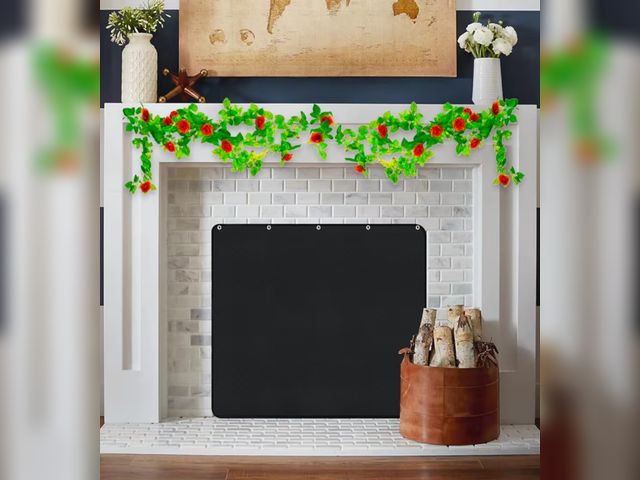 Lot 96-190999 - Magnet Fireplace Cover, Fireplace Draft Blocker, Fireplace Blanket for Heat Loss, Flue Blocker, Fire...