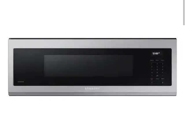 Lot 96-183096 - Samsung 1.1 cu. ft. 1100 W Fingerprint Resistant Stainless Steel Smart SLIM Over-the-Range Microwave...
