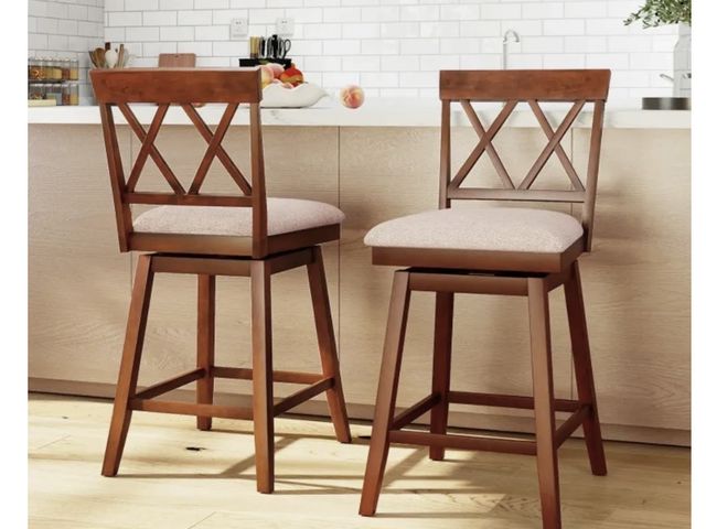 Lot 96-197844 - 24 Inch Counter Height Barstools Set of 2 with Backrest and Seat Cushion MSRP $169.99 New