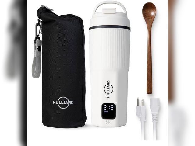 Lot 96-233076 - HULLIARD Travel Electric Kettle, 450ml, Dual Voltage, 316 Stainless Steel 6 temperature presets, 100...